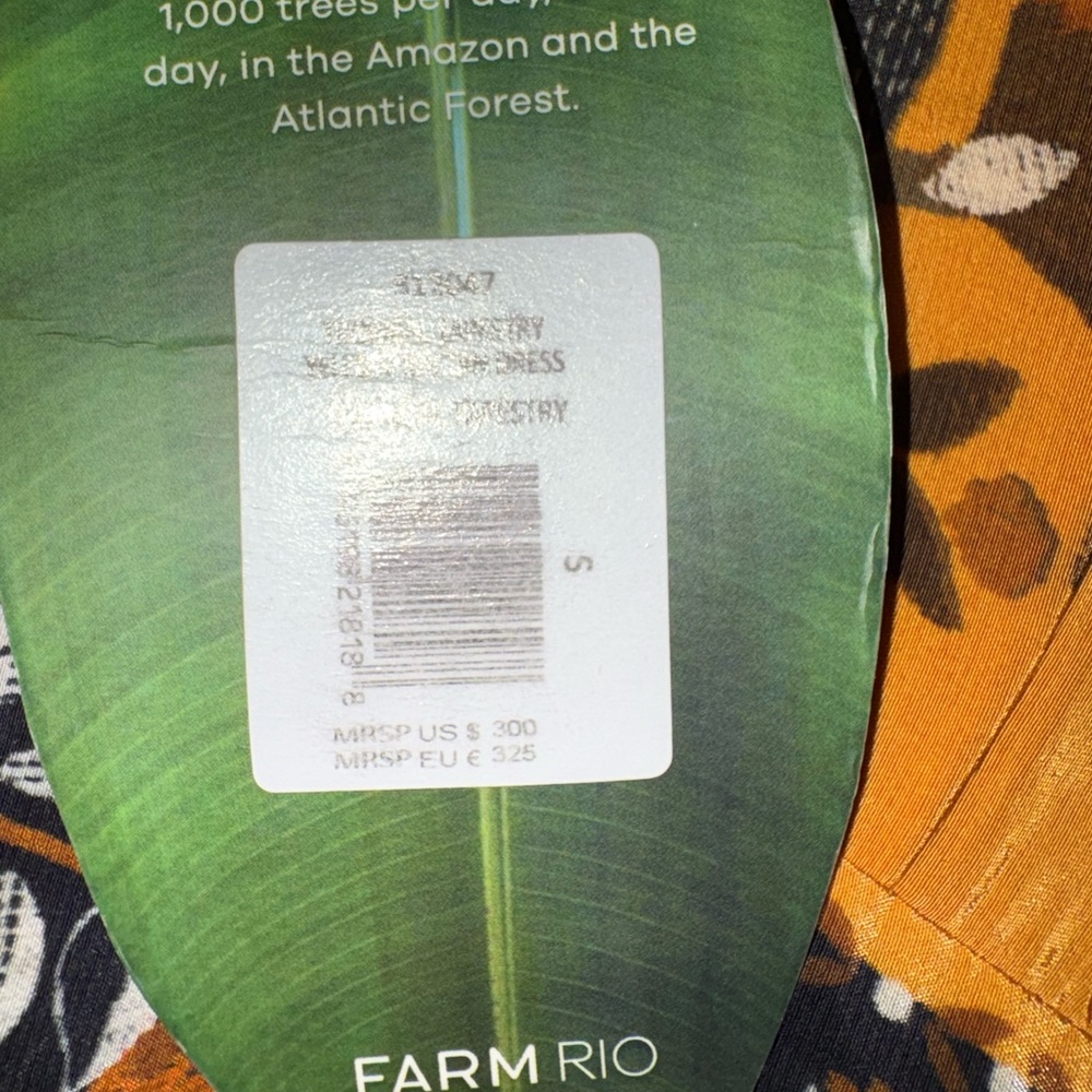 NWT FARM Rio Tropical Tapestry Kaftan Dress - Picture 4 of 12